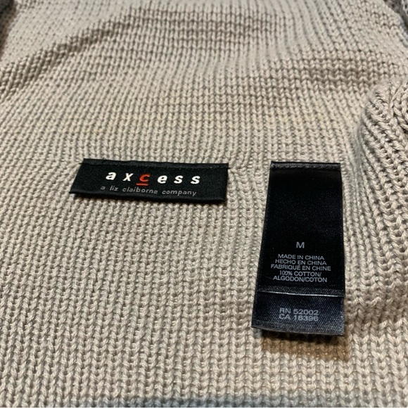 axcess liz claiborne women's soft gray split crew neck full zip sweater Medium - Picture 5 of 8